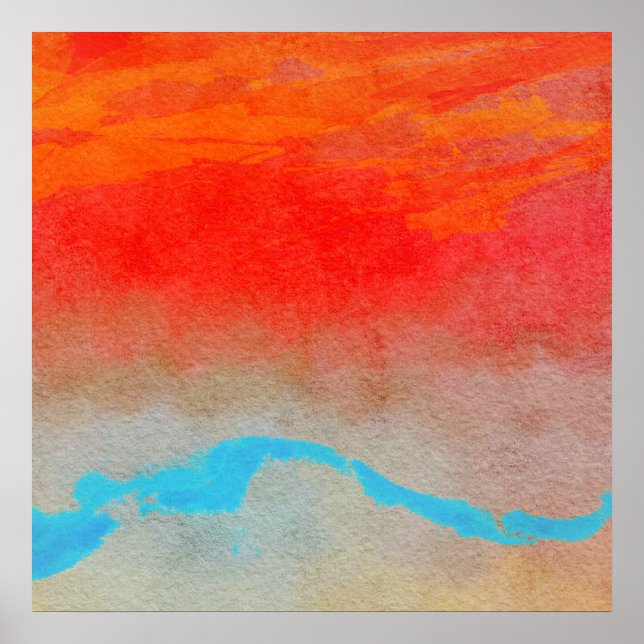 Affiche Ocean Sunset Abstract (Devant)