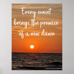 Affiche Ocean Sunset - Citation Inspirante