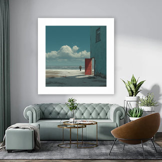 Affiche Ocean View - A Man Stands Staring at Ocean