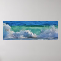 Ocean Wave à Malibu Panorama Watercolor Art