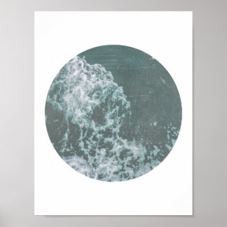 Affiche Ocean Waves Distress Print