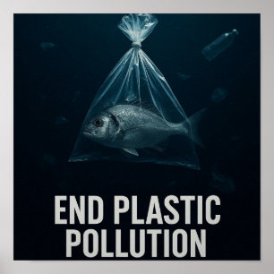 Affiche Océans sans plastique - Sensibilisation à la vie m