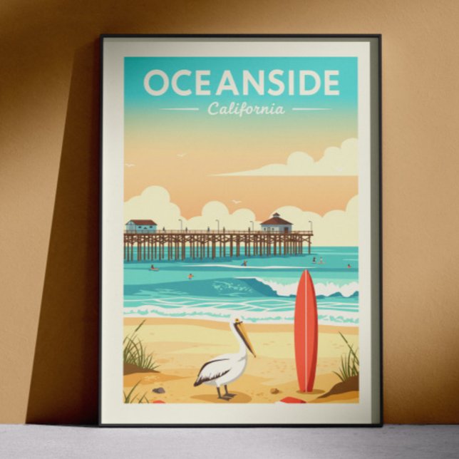 Affiche Oceanside Californie vintage (Créateur téléchargé)
