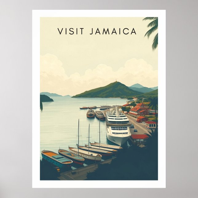 Affiche Ocho Rios, Jamaica – Vintage Travel Illustration (Devant)