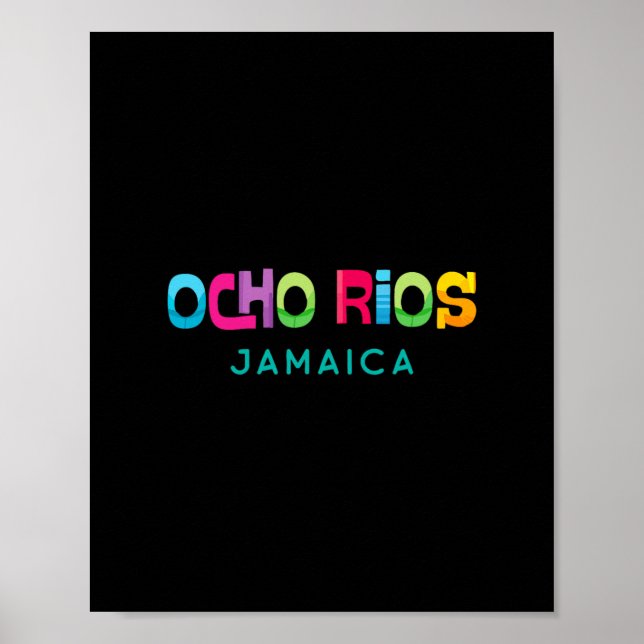 Affiche Ocho Rios Jamaïque Design Tropical Rétro (Devant)