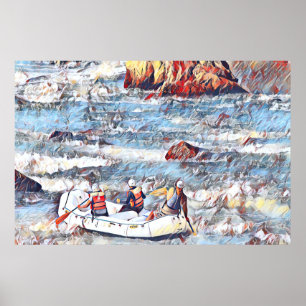 Affiche Ocoee River Tennessee Peinture de rafting en eau v