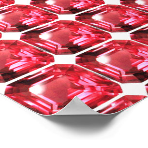 Affiche Octagon en forme de Ruby Gemstone Juillet Birthsto