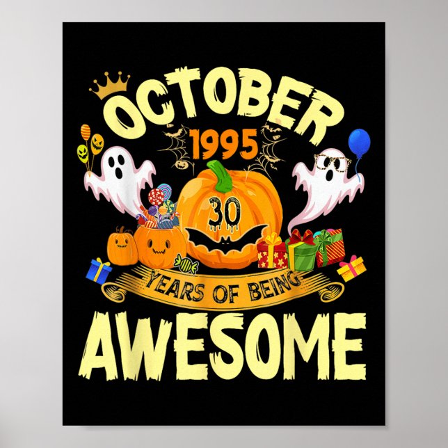 Affiche October 1995 30 Years Of Being Awesome Funny Hallo (Devant)
