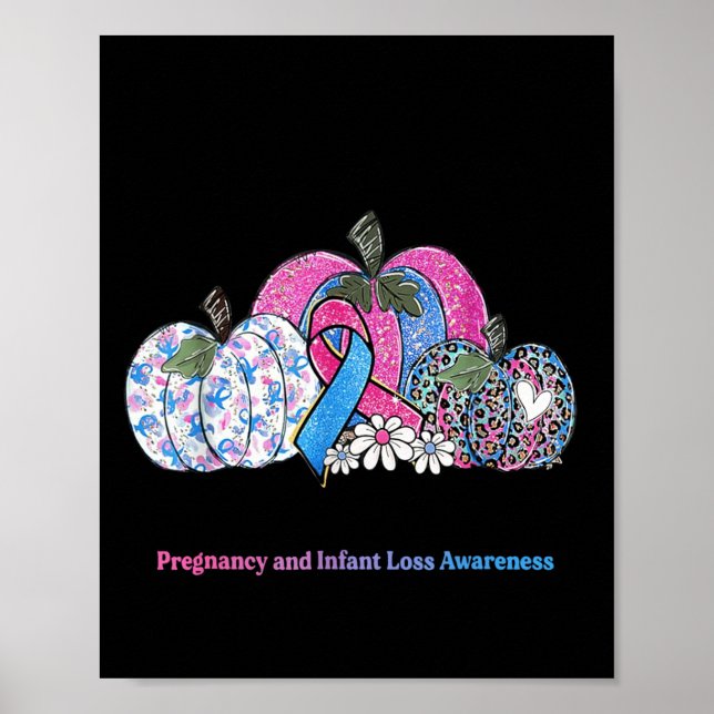 Affiche Octobre Nous Portons Nk & Bleu Grossesse Perte Béb (Devant)