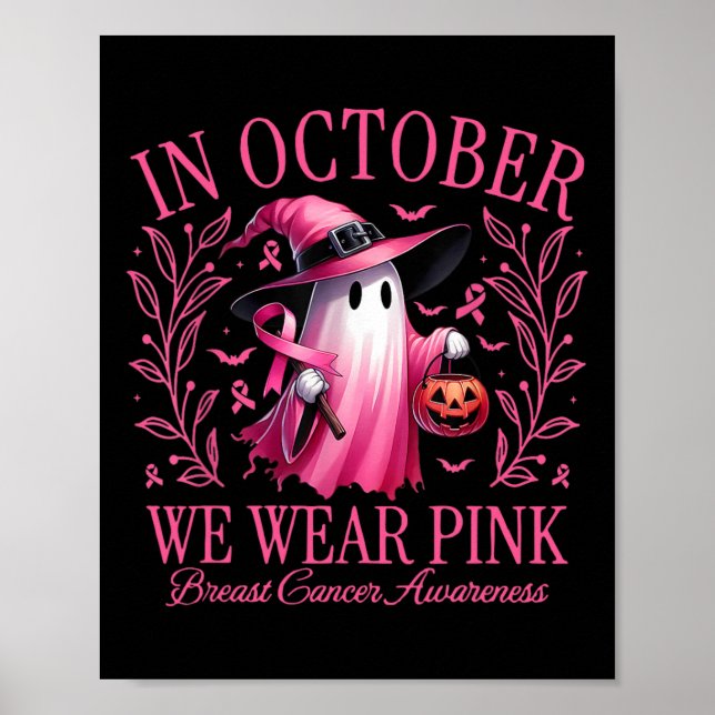 Affiche Octobre Nous Portons Pink Breast Cancer Sensibilis (Devant)