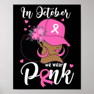 Affiche Octobre Nous Portons Pink Breast Cancer Sensibilis