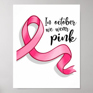 Affiche Octobre Nous Portons Ruban Rose Sensibilisation au