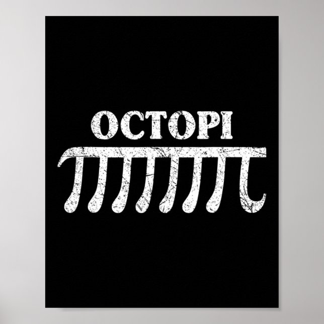 Affiche Octopi Funny Pi Don Pour Les Amateurs De Maths De  (Devant)