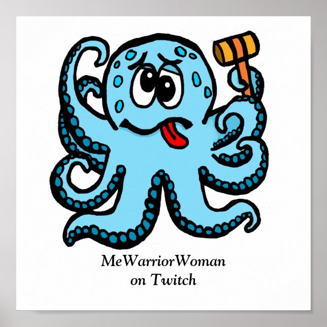 Affiche Octopus Bonk, MeWarriorWoman sur Twitch (Devant)