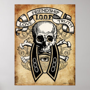 Affiche Odd Fellows crâne et col