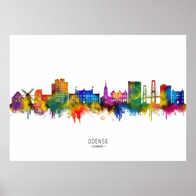 Affiche Odense Denmark Skyline (Devant)