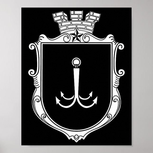 Affiche Odesa Odessa Armoiries Drapeau de l'Ukraine Ukr  (Devant)