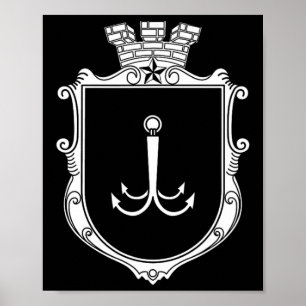 Affiche Odesa Odessa Blason Ukraine Drapeau Ukr