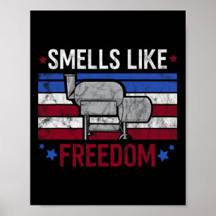 Affiche Odeurs Comme Liberté American Smoker Patriotic Bbq