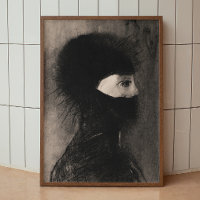 Odilon Redon. Armure. Face de femme sombre. Symbol