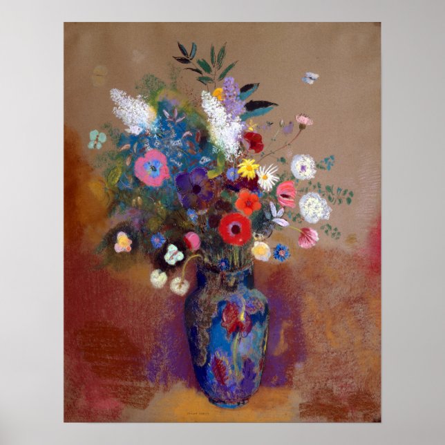 Affiche Odilon Redon Bouquet de fleurs (Devant)