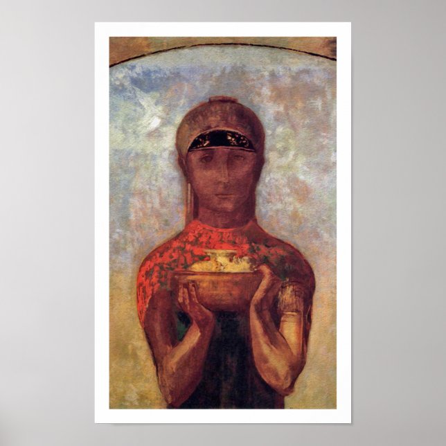 Affiche Odilon Redon - Chalice du Mystère - Art Spirituel (Devant)