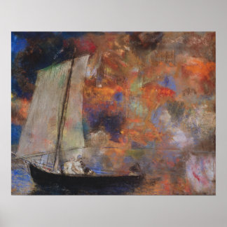 Affiche Odilon Redon, Nuages de fleurs, Peinture