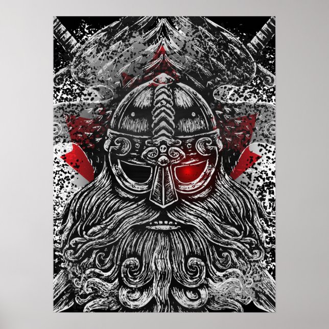 Affiche Odin ravens épées Viking Mythologie drapeau du Can (Devant)