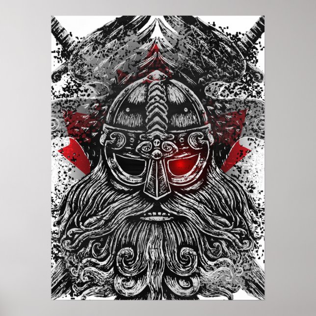 Affiche Odin ravens épées Viking Mythologie drapeau du Can (Devant)