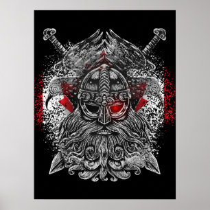 Affiche Odin ravens épées Viking Mythologie drapeau du Can