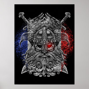 Affiche Odin ravens swords Viking Mythology France flag