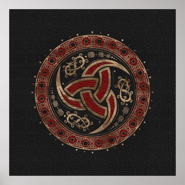 Affiche Odin’s Horn Noir et Rouge Cuir et or (Devant)