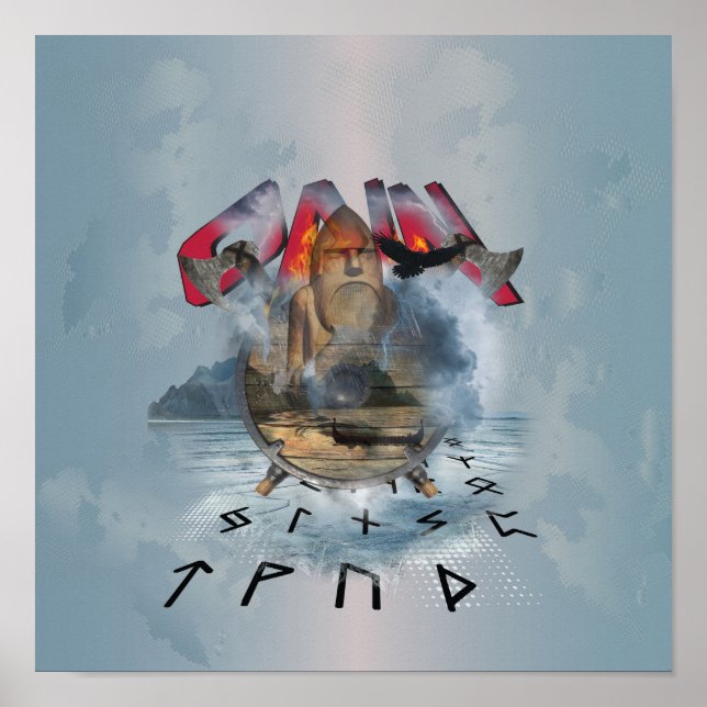 Affiche Odin Viking Norse Dieu (Devant)