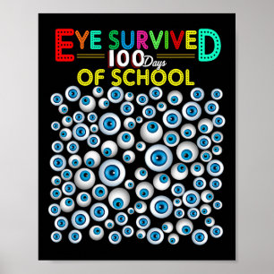 Affiche Oeil A Survécu 100 Jours De Sondage Enseignant Enf