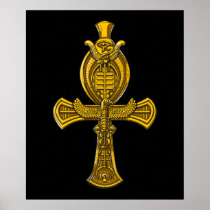Affiche Oeil d'Ankh de symbole sacré égyptien antique de