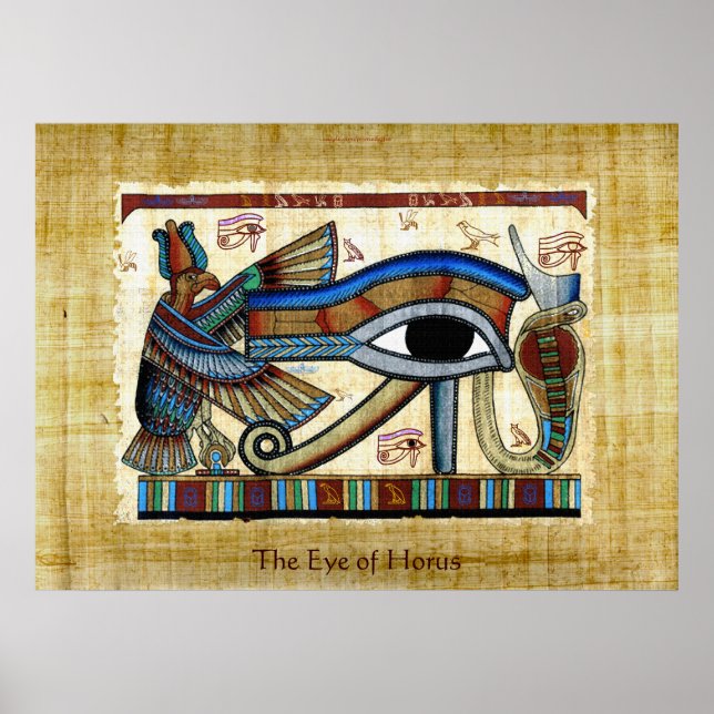 Affiche OEil de Horus sur Papyrus effet Art égyptien (Devant)