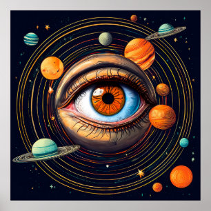 Affiche OEil de l'Univers (IA)