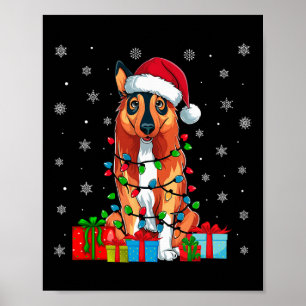 Affiche Oeil de Noël moche Santa Hat Norvégien Elkhound Ch