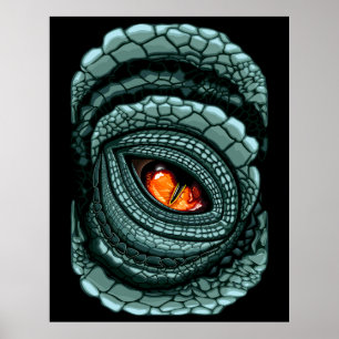 Affiche Œil de prédateur reptile primal