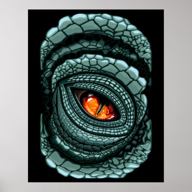 Affiche Œil de prédateur reptile primal (Devant)