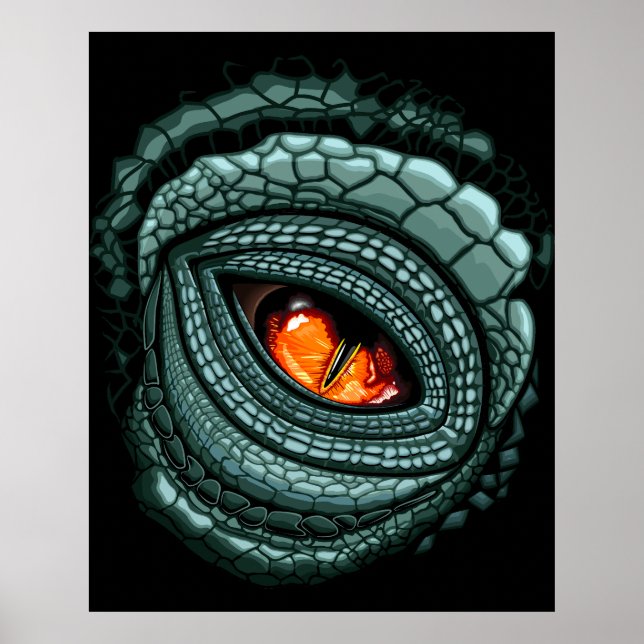 Affiche Œil de prédateur reptile primal (Devant)