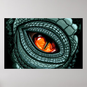 Affiche Œil de prédateur reptile primal