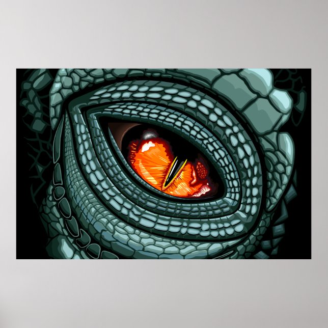 Affiche Œil de prédateur reptile primal (Devant)