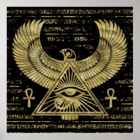 OEil égyptien de Horus - Wadjet or et noir