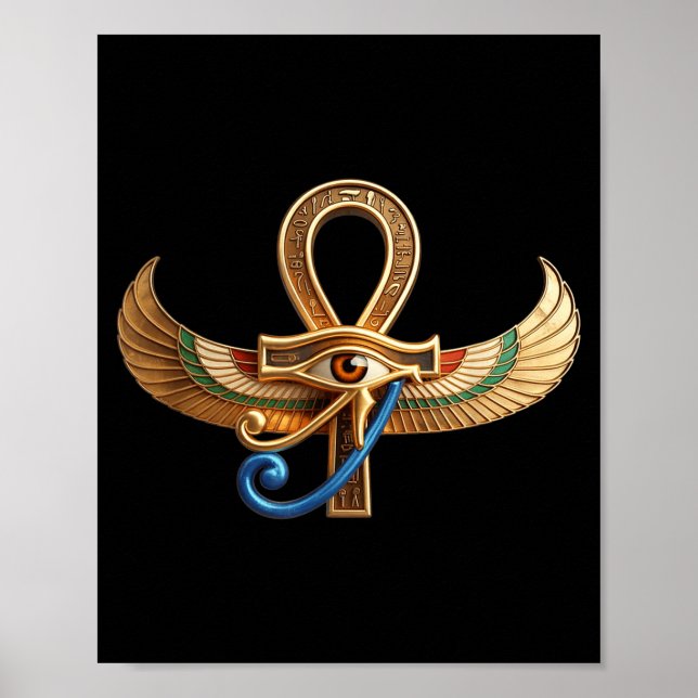 Affiche Œil égyptien d'Horus ankh Égypte archéologue  (Devant)