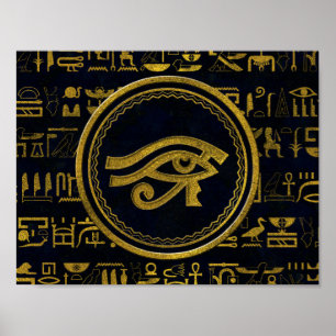 Affiche Oeil égyptien d'or de Horus - Wadjet