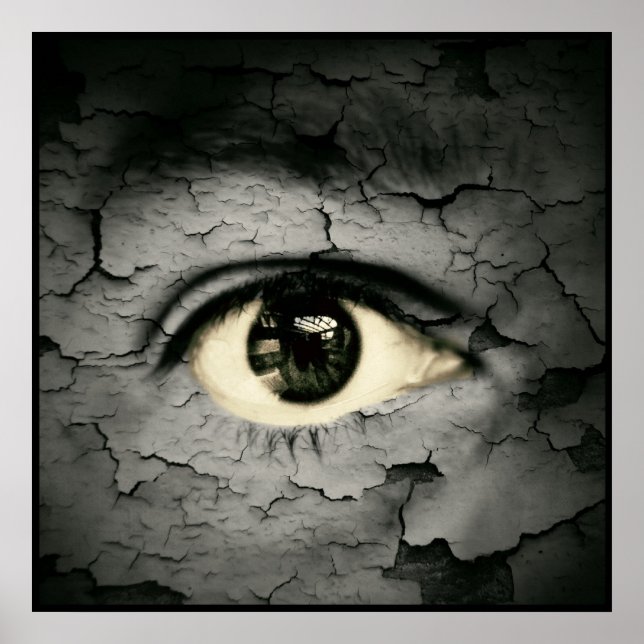 Affiche Oeil humain entouré de peau Peeling (Devant)