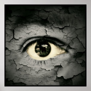 Affiche Oeil humain serrounded en épluchant la peau