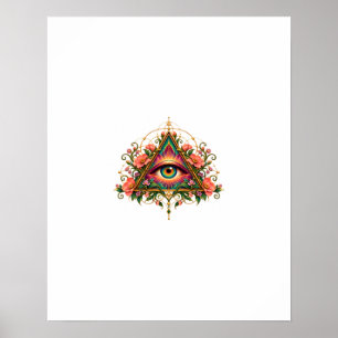 Affiche Œil Mosaïque Floral