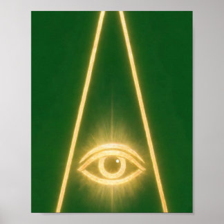 Affiche Œil omniscient de l'art maçonnique du 3e degré